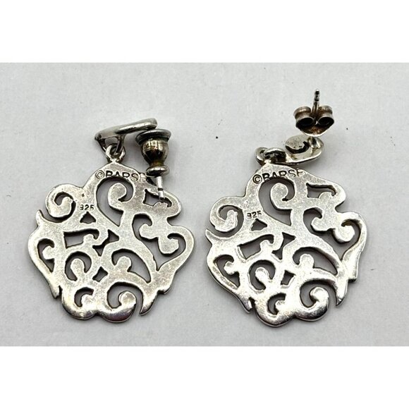 Barse 925 Sterling Silver Scroll Dangle Earrings - Picture 2 of 6